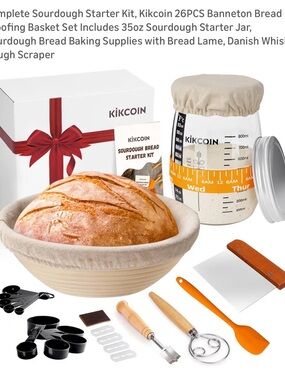 New in box Kikcoin soughdough bread proofing set
